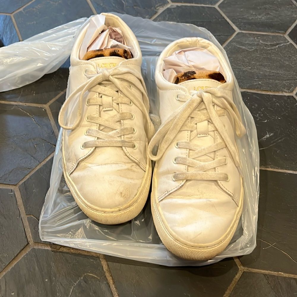 Road trip sneakers with leopard calf hair trim